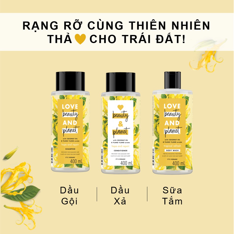Dầu Xả Love Beauty And Planet Hope And Repair Conditioner Phục Hồi Hư Tổn 400ml