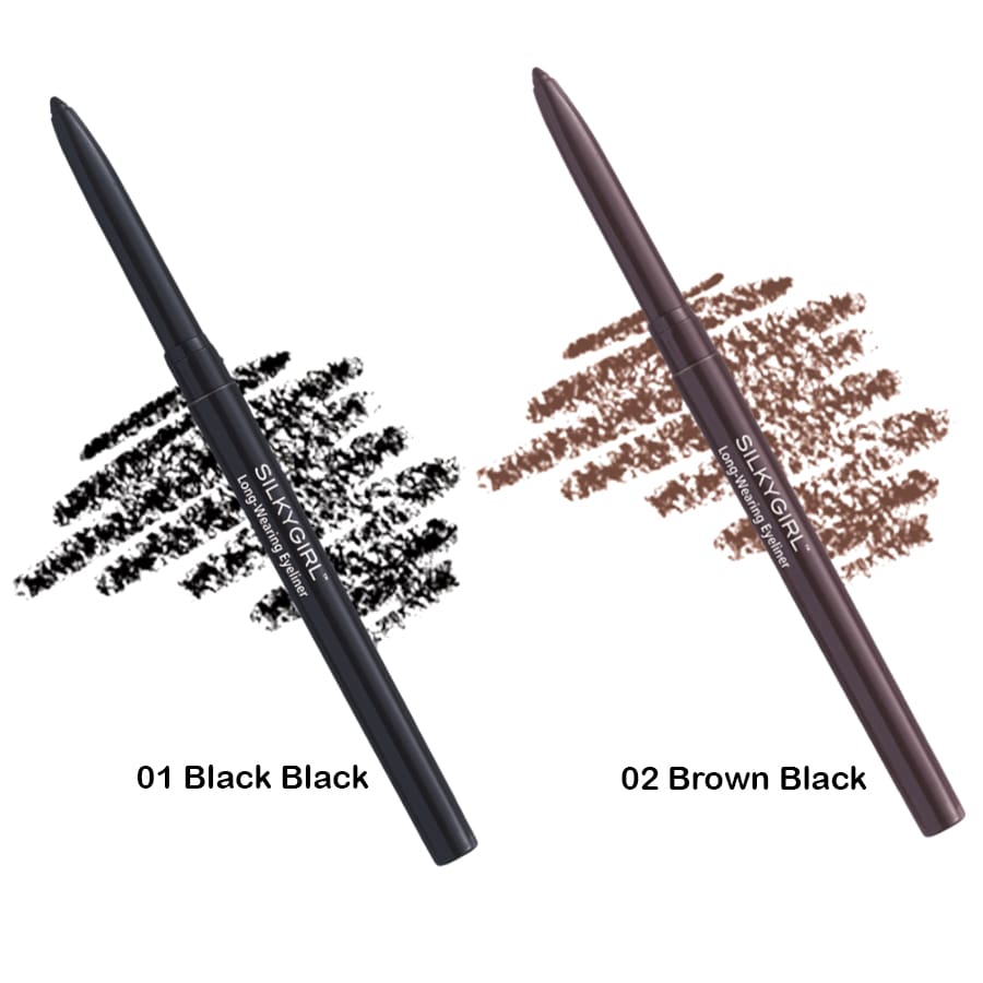 Chì Kẻ Mắt Silkygirl Long-Wearing Eyeliner - 01 Blackest Black
