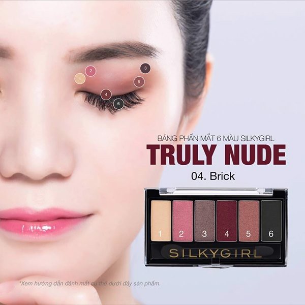 Phấn Mắt Silkygirl 6 Ô Truly Nude Eye Palette - 04 Brick