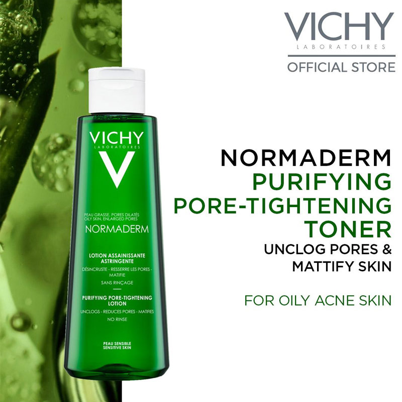 Nước Cân Bằng Vichy Normaderm Purifying Pore-Tightening Giảm Mụn, Nhờn 200ml
