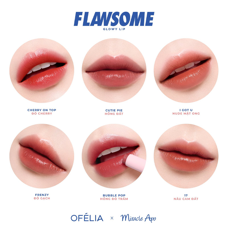 Bộ Son Miracle Apo x Ofélia Flawsome 2x2g - The Red Set