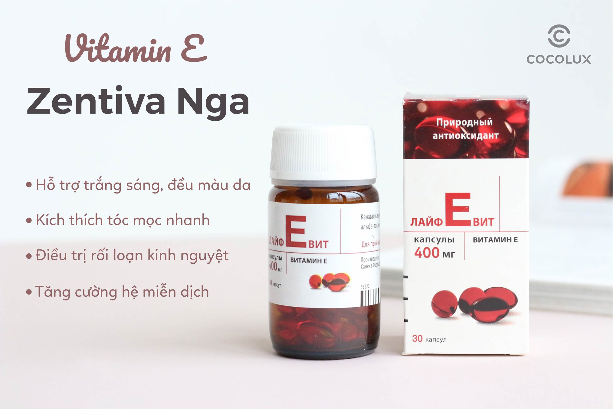 Viên Uống Zentiva Vitamin E Nga 400g
