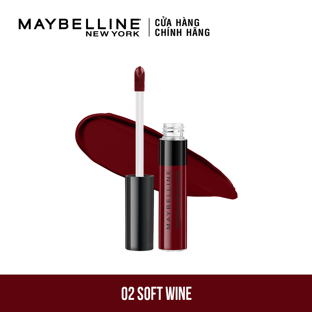 Son Kem Maybelline Sensational Dạng Lì - 02 Đỏ Rượu