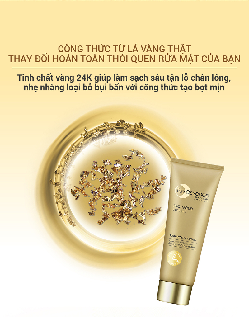 Sữa Rửa Mặt Bio-essence Vàng 24K Ngăn Ngừa Lão Hoá 100g