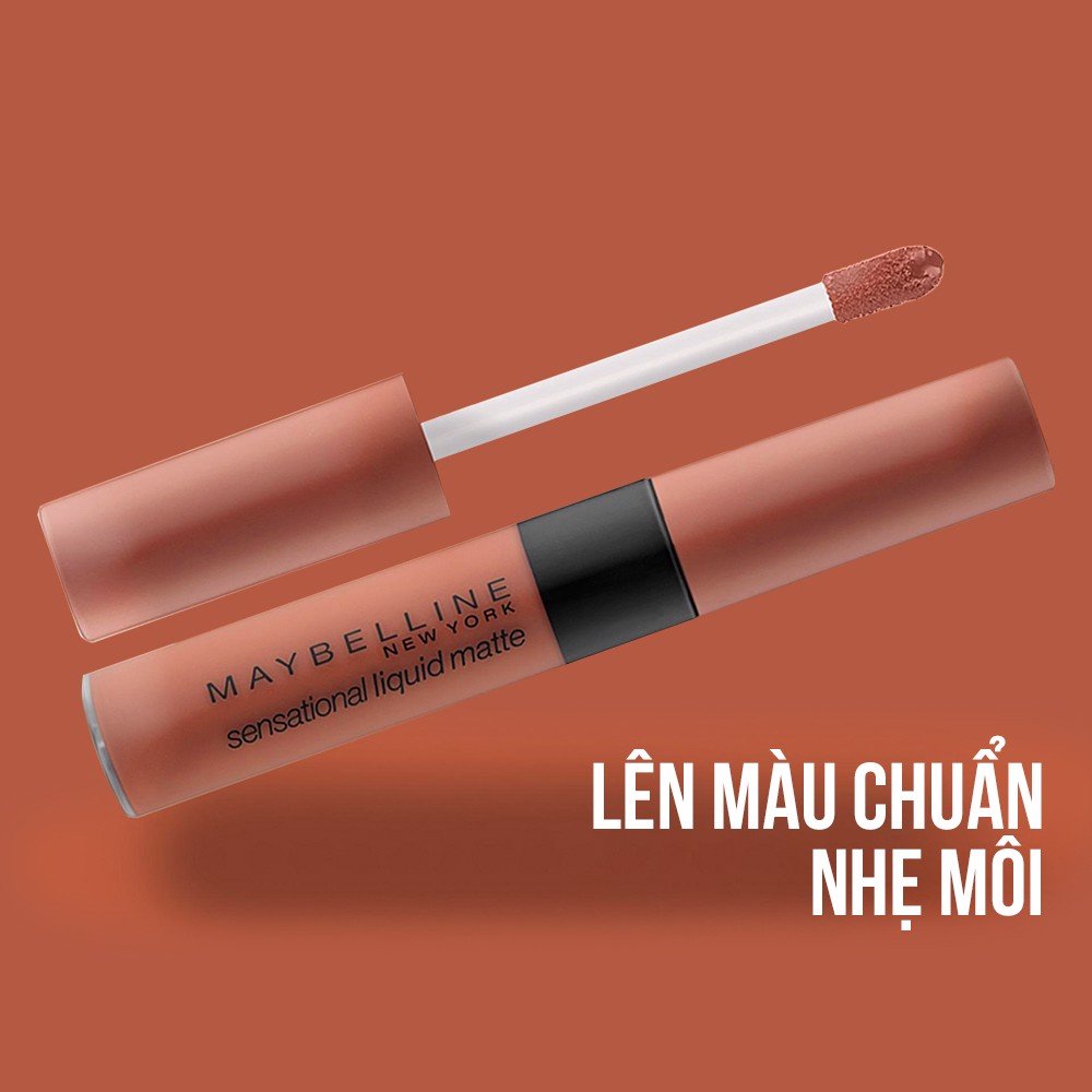 Son Kem Maybelline Sensational Liquid Matte Lipstick The Nudes NU01 Cam San Hô 7ml