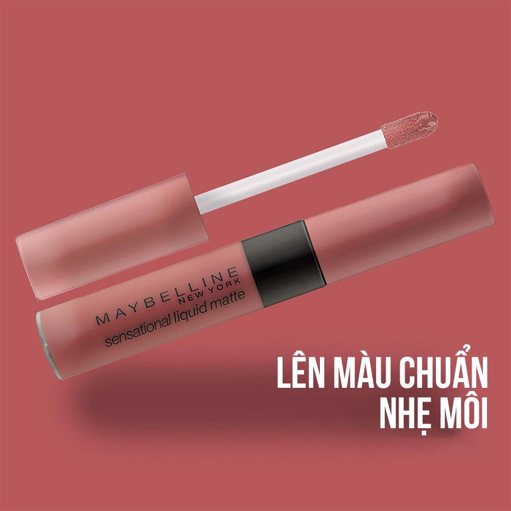 Son Kem Maybelline Sensational Liquid Matte Lipstick The Nudes NU04 Hồng Đất 7ml