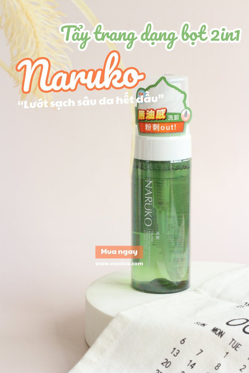 Bọt Tẩy Trang Naruko Tea Tree Blemish Clear Make-up Removing Cleansing Mousse 150ml