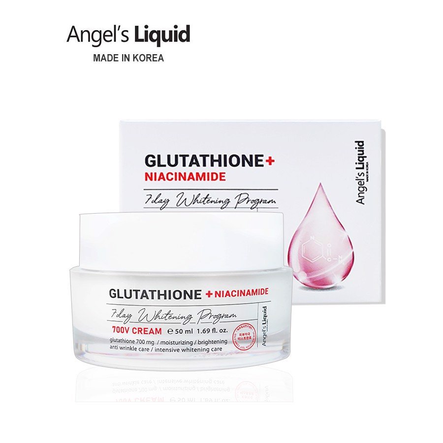 Kem Dưỡng Angel's Liquid Glutathione + Niacinamide 7 Day Whitening Program 700V Cream Dưỡng Sáng Da, Mờ Thâm Nám 50ml