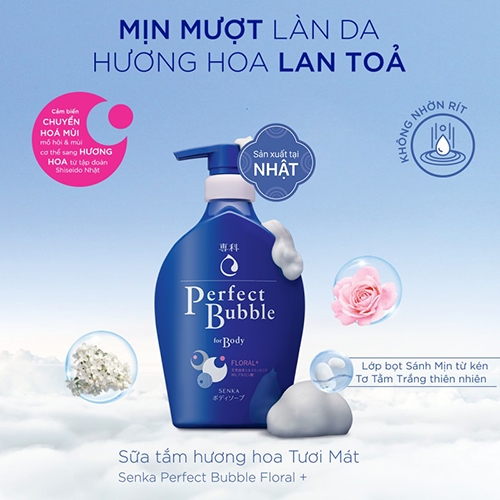 Sữa Tắm Senka Perfect Bubble For Body Floral+ 500ml