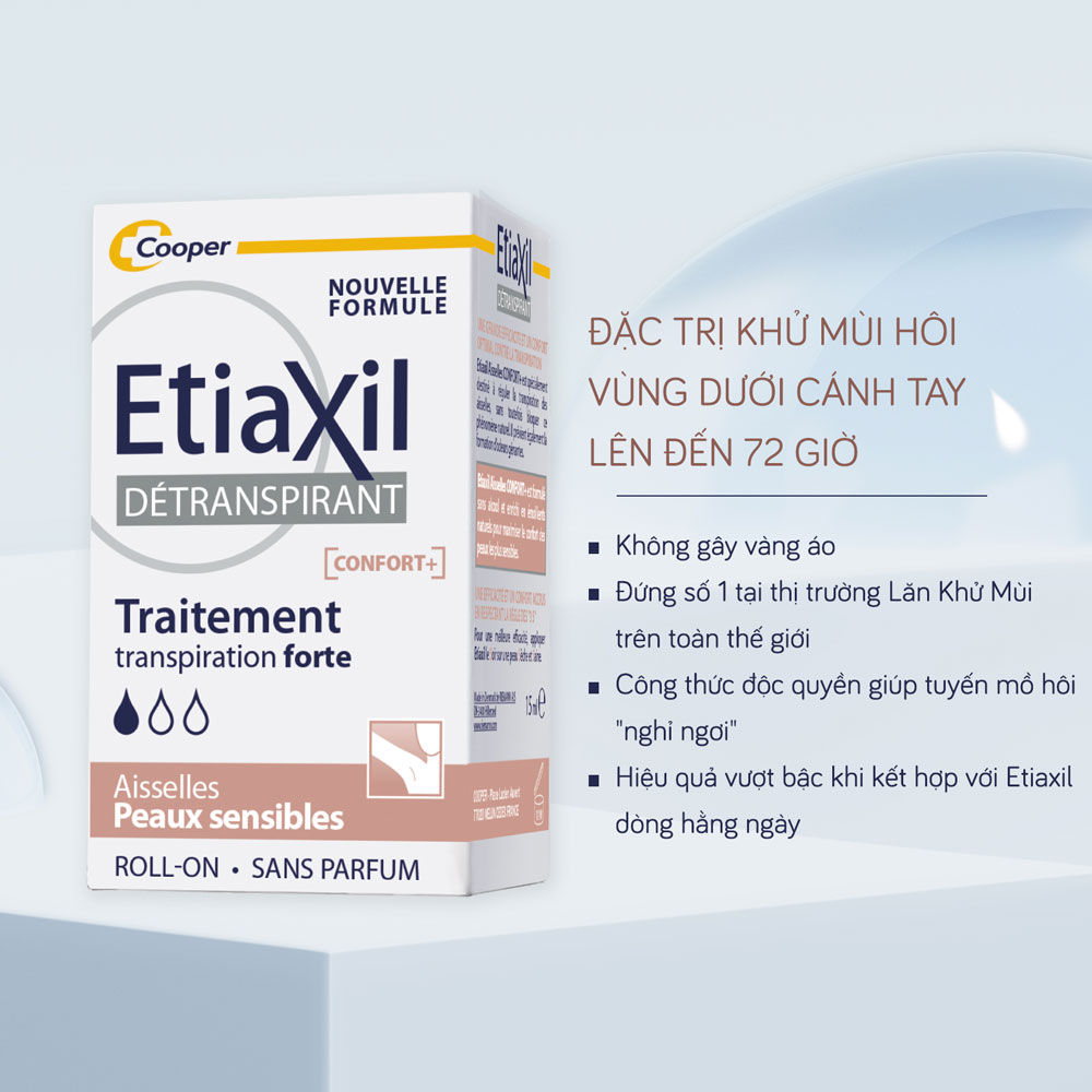 Lăn Khử Mùi EtiaXil Detranspirant Traitement Roll-On Peaux Sensibles Confort Dành Cho Da Siêu Nhảy Cảm - Nâu