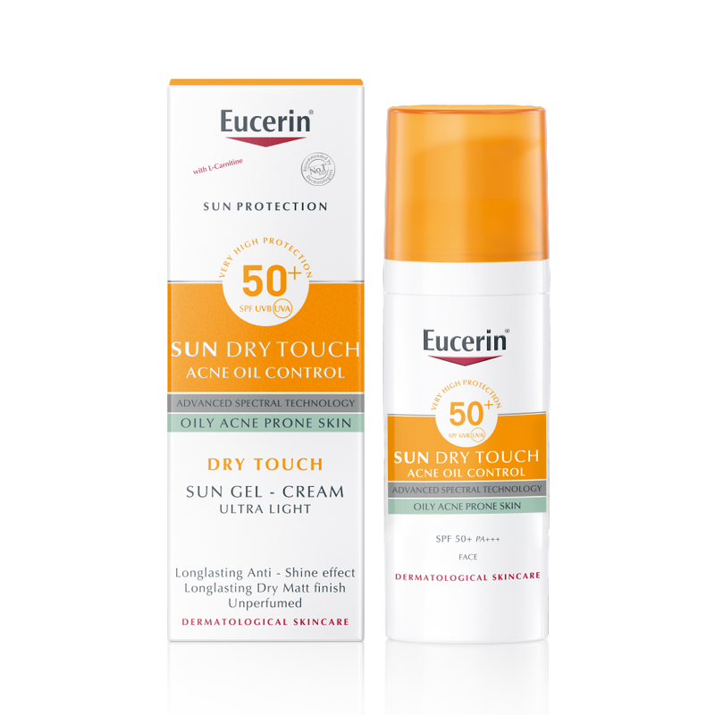 Gel Chống Nắng Eucerin Sun Dry Touch Acne Oil Control SPF50+ Cho Da Nhờn Mụn 50ml