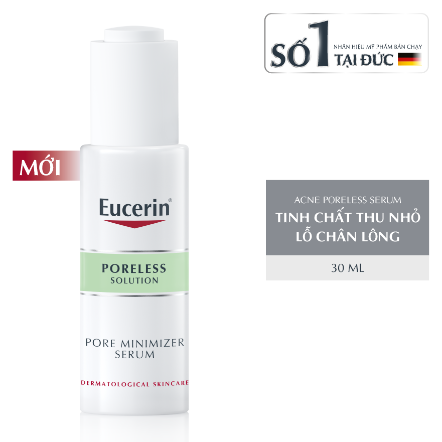Tinh Chất Eucerin Poreless Solution Pore Minimizer Serum Giảm Mụn, Thu Nhỏ Lỗ Chân Lông 30ml
