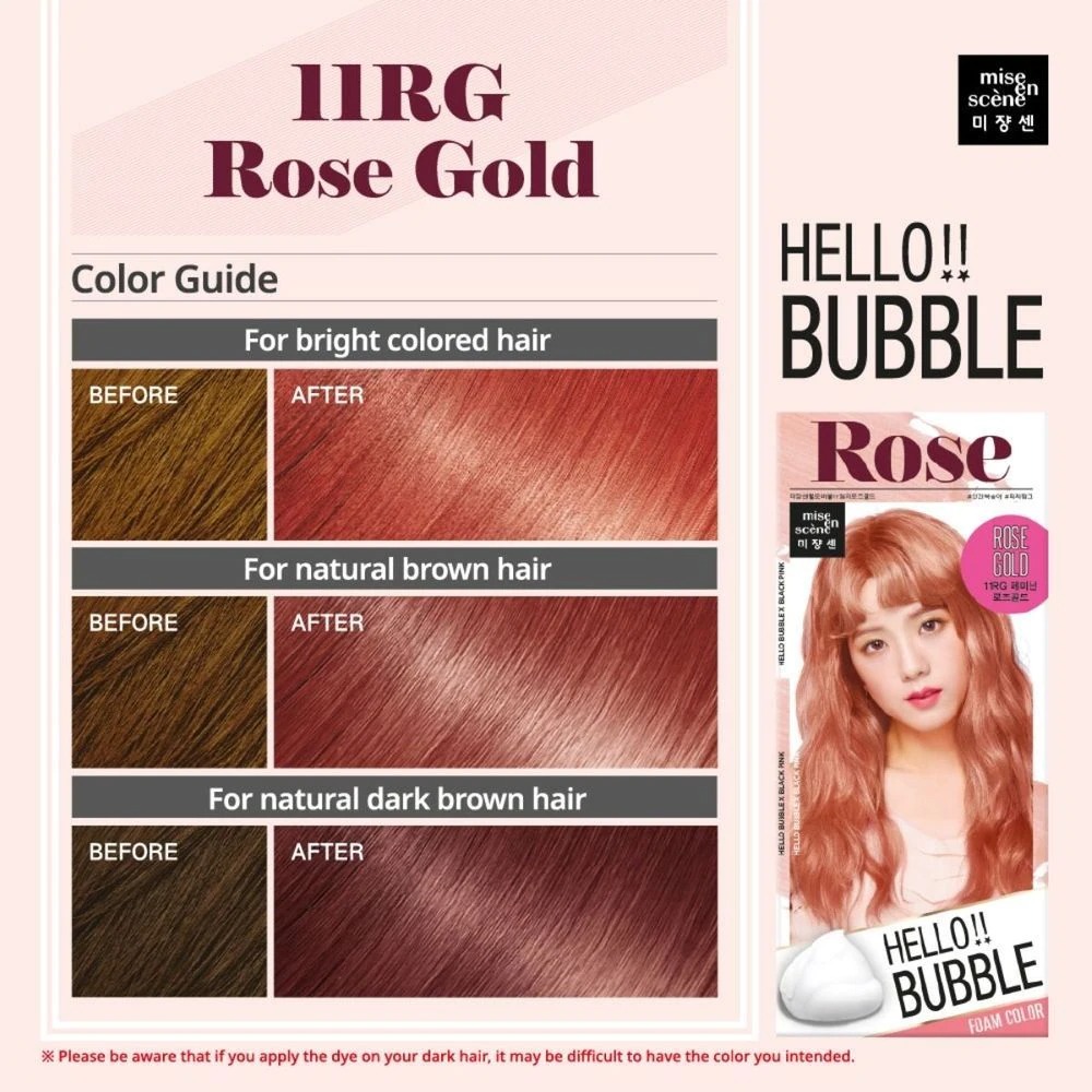 Thuốc Nhuộm Tóc Mise En Scène Hello Bubble Rose Gold 11RG 30ml
