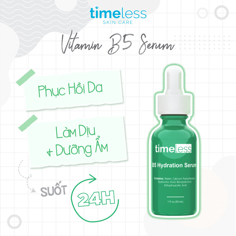 Serum Timeless Vitamin B5 Làm Dịu & Phục Hồi Da 30ml