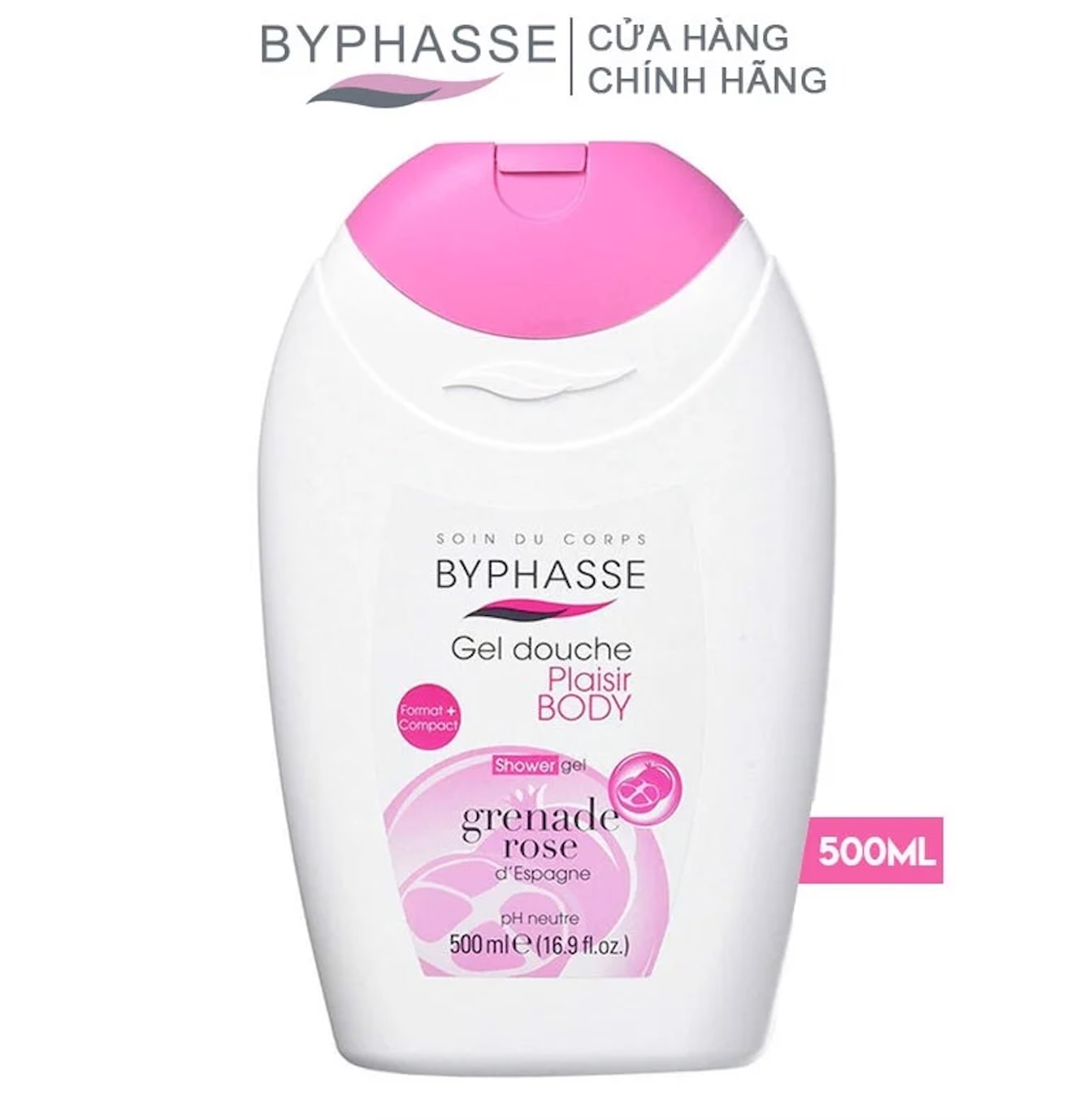 Sữa Tắm Byphasse Plaisir Shower Gel Grenade Rose Hương Lựu Hồng 500ml