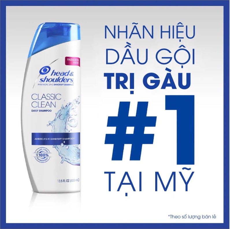 Dầu Gội Head & Shoulders Classic Clean Daily Shampoo Sạch Sâu Sảng Khoái 400ml