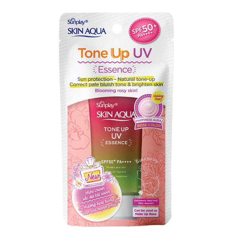 Tinh Chất Chống Nắng Sunplay Skin Aqua Tone Up UV Essence Happiness Aura Rose Color SPF50+ PA++++ 50g