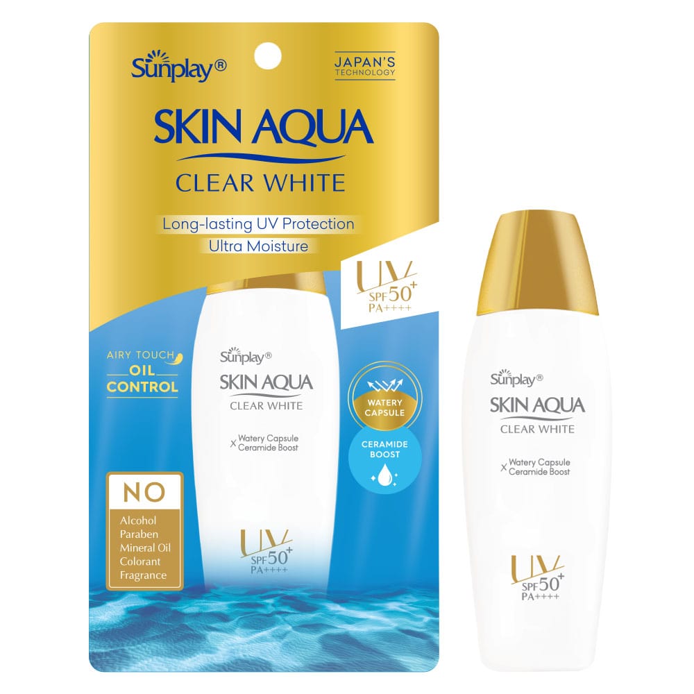Sữa Chống Nắng Sunplay Skin Aqua Clear White SPF50+ PA++++ Dưỡng Da Trắng Mịn 55g