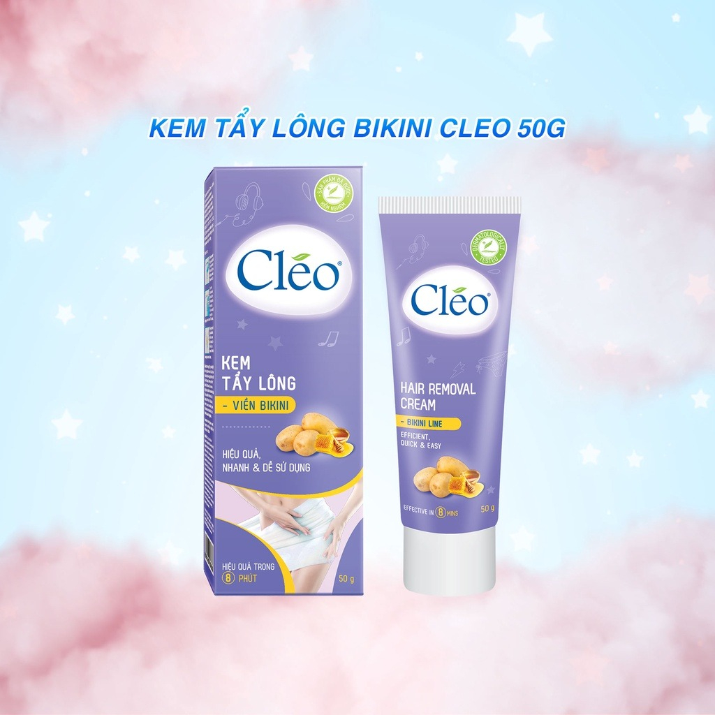 Kem Tẩy Lông Cléo Hair Removal Cream Bikini Line Vùng Bikini Màu Tím 50g