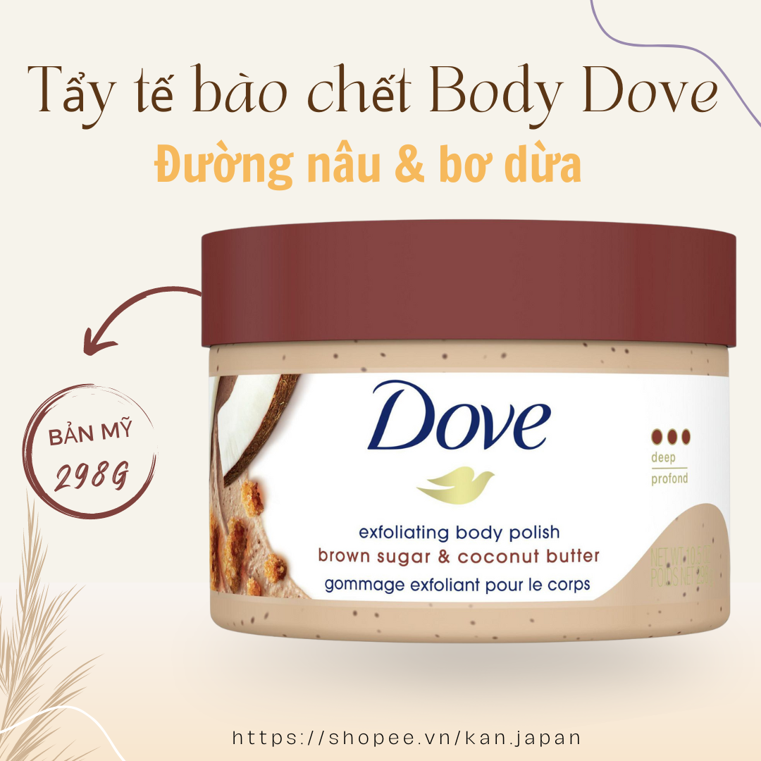 Tẩy Tế Bào Chết Body Dove Exfoliating Body Polish Đường Nâu & Bơ Dừa 298g