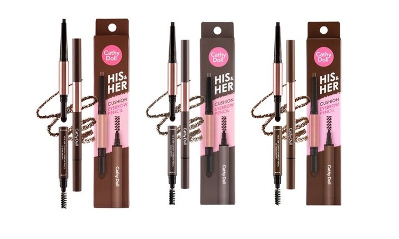 Chì Kẻ Mày Cathy Doll 3in1 His & Her Cushion Eyebrow Pencil #02 Medium Brown