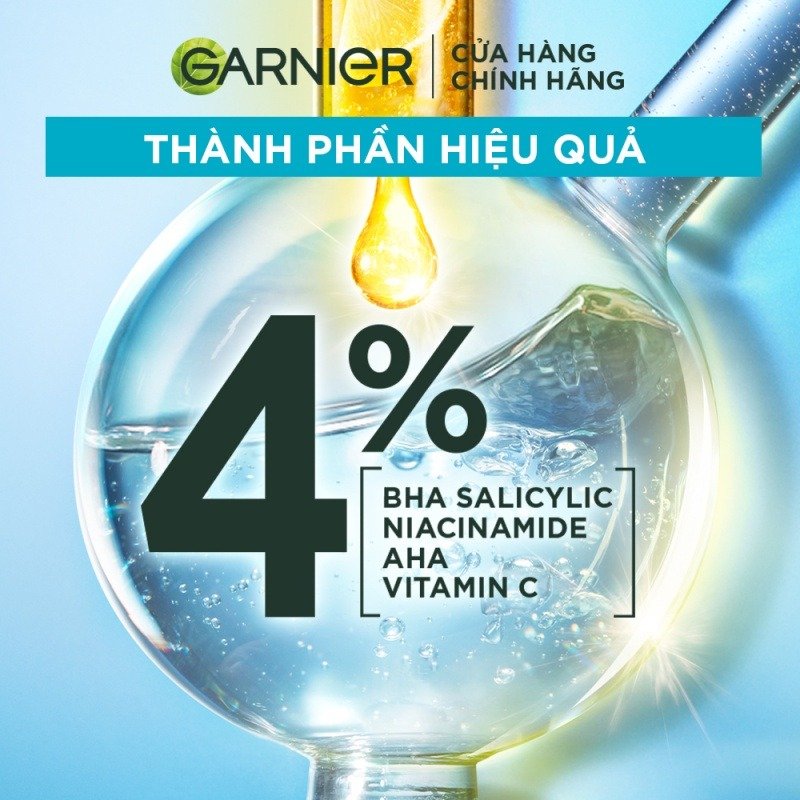 Tinh Chất Garnier Bright Complete Anti-Acne Booster Serum Giảm Mụn Mờ Thâm Cho Da Dầu, Mụn 30ml