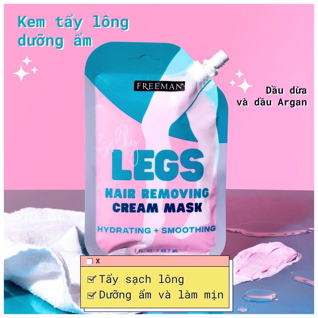 Kem Tẩy Lông Freeman Silky Legs Hair Removing Cream Mask 88.7ml