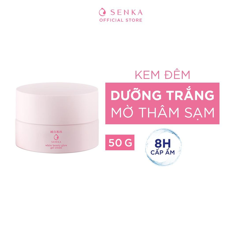 Kem Dưỡng Senka White Beauty Glow Gel Cream Sáng Da, Mờ Thâm Sạm Ban Đêm 50g