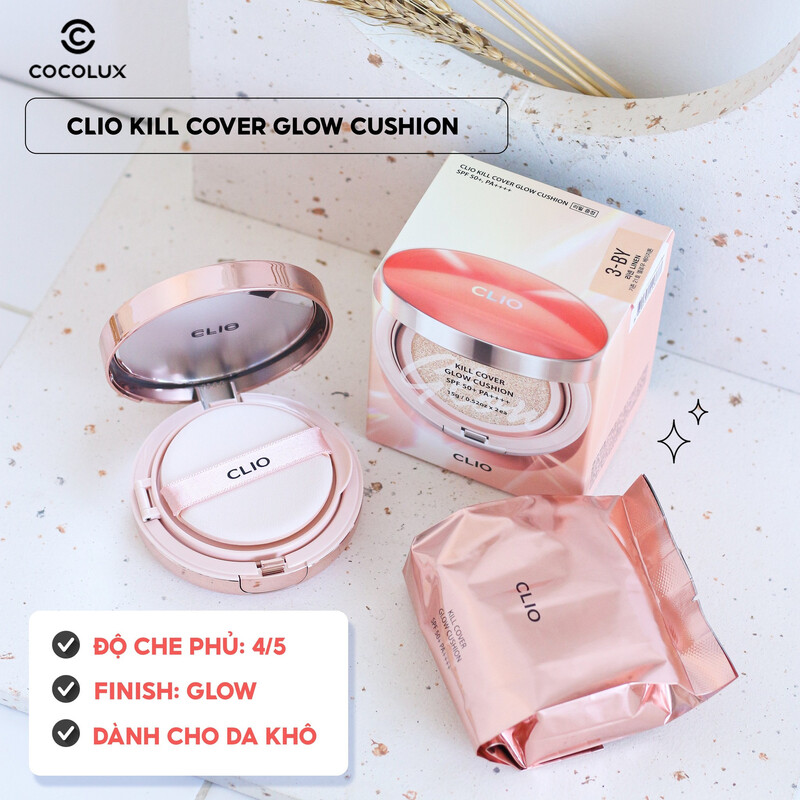 Phấn Nước CLIO Kill Cover Glow Cushion #3-BY Linen
