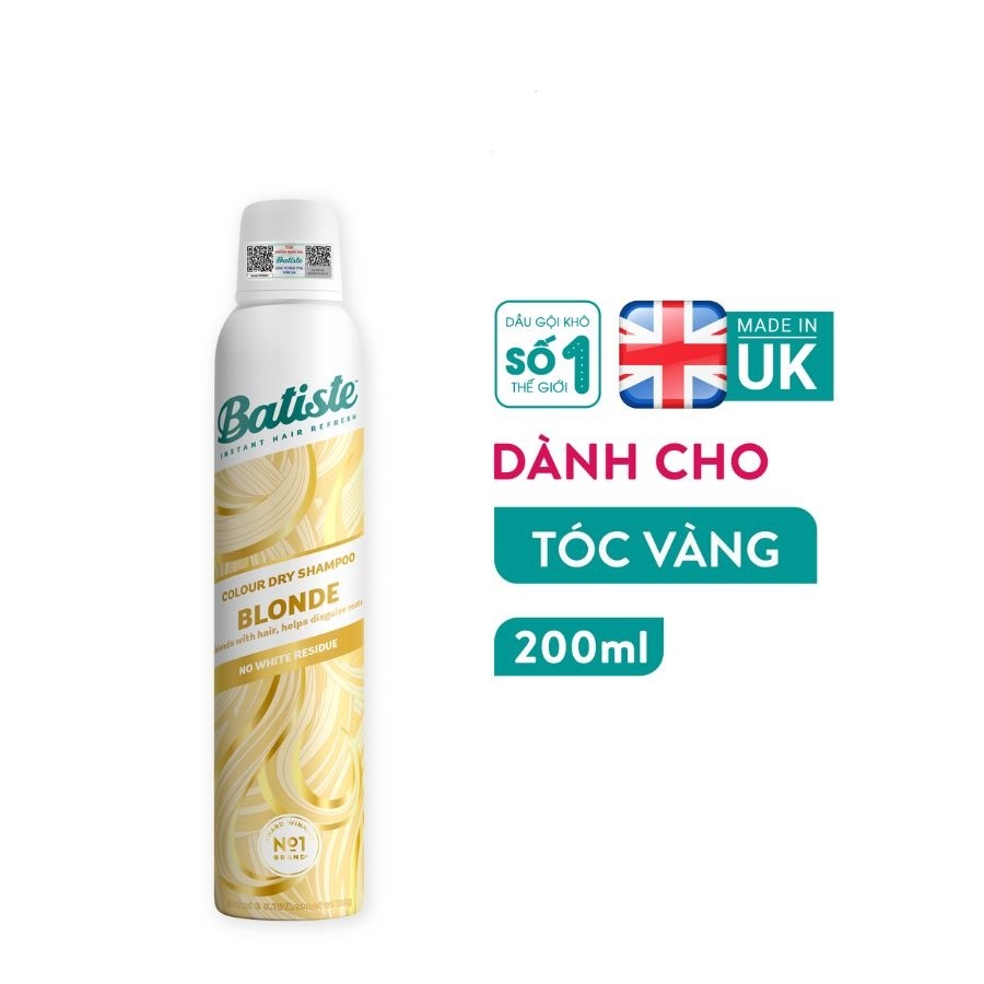 Dầu Gội Khô Batiste Colour Dry Shampoo Blonde 200ml