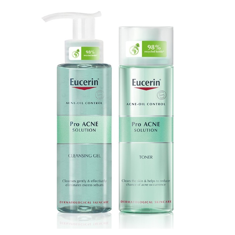 Bộ Sản Phẩm Eucerin Gel Rửa Mặt Làm Sạch Sâu Cho Da Mụn ProAcne Cleansing Gel 200ml & Toner Da Mụn 200ml
