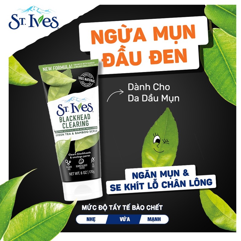 Sữa Rửa Mặt St.Ives Tẩy Tế Bào Chết - Green Tea 170g