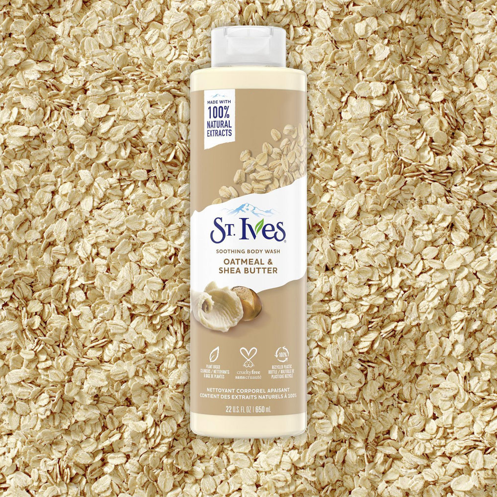 Sữa Tắm St.Ives Tẩy Da Chết Chiết Xuất Yến Mạch & Bơ Hạt Mỡ Dưỡng Ẩm Da 650ml