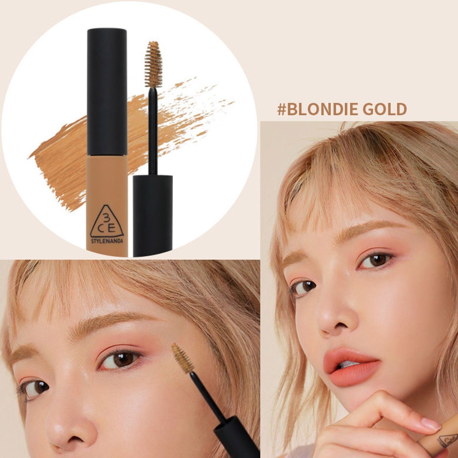Mascara 3CE Eyebrow Định Hình Chân Mày - Blondie Gold 4g