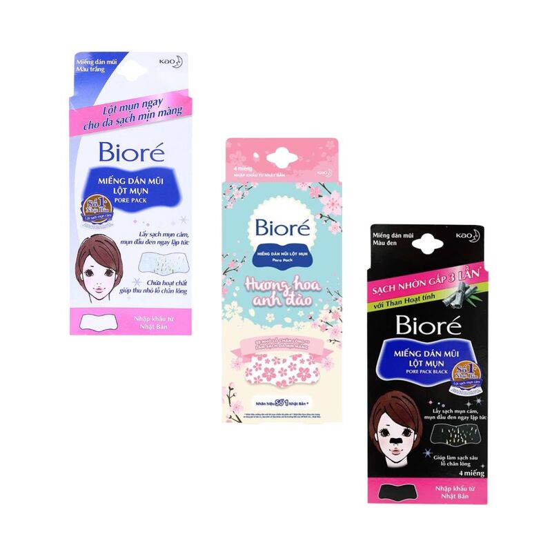 Miếng Dán Bioré Lột Mụn Mũi Than Hoạt Tính 4PCS