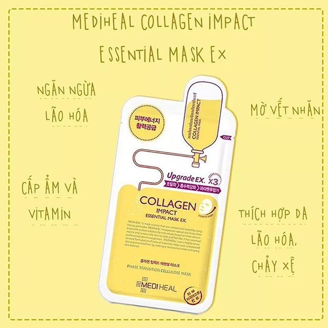 Mặt nạ Mediheal Upgrade EX X3 - Collagen Impact Essential Mask EX 1 PCS
