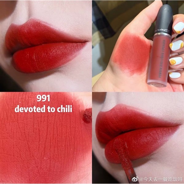 Son Kem MAC Powder Kiss Liquid Lipcolour 991 Devoted To Chili 5ml