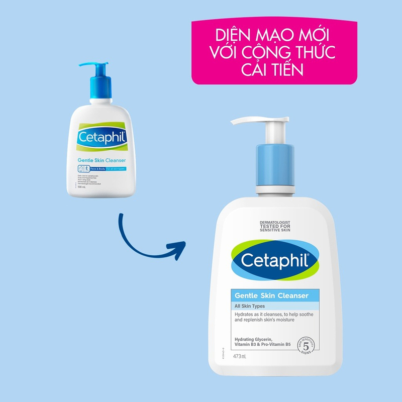 Sữa Rửa Mặt Cetaphil Gentle Skin Cleanser Dịu Nhẹ 473ml (Mới)