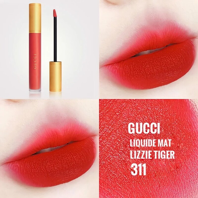 Son Kem Gucci Rouge Liquid Matte Lip Colour 311 Lizzie Tiger 6.5ml 