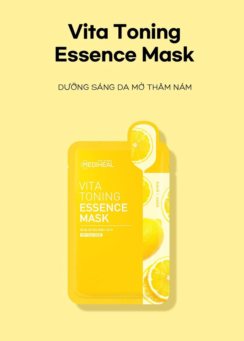 Mặt Nạ Mediheal Vita Toning Essence Mask Làm Sáng Da, Mờ Thâm Nám 20ml