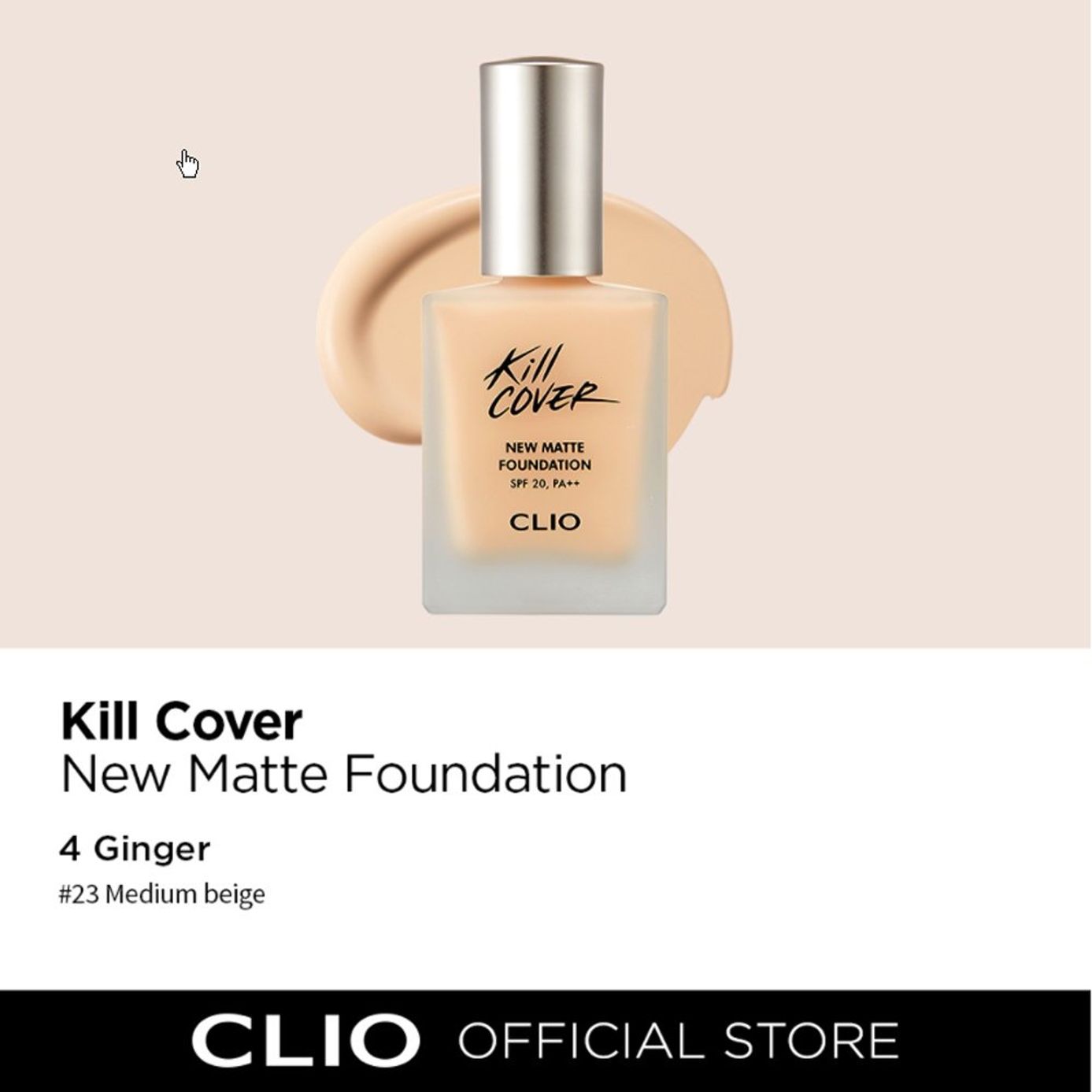 Kem Nền Clio Kill Cover New Matte Foundation SPF 20 PA++ #04 - BO Ginger