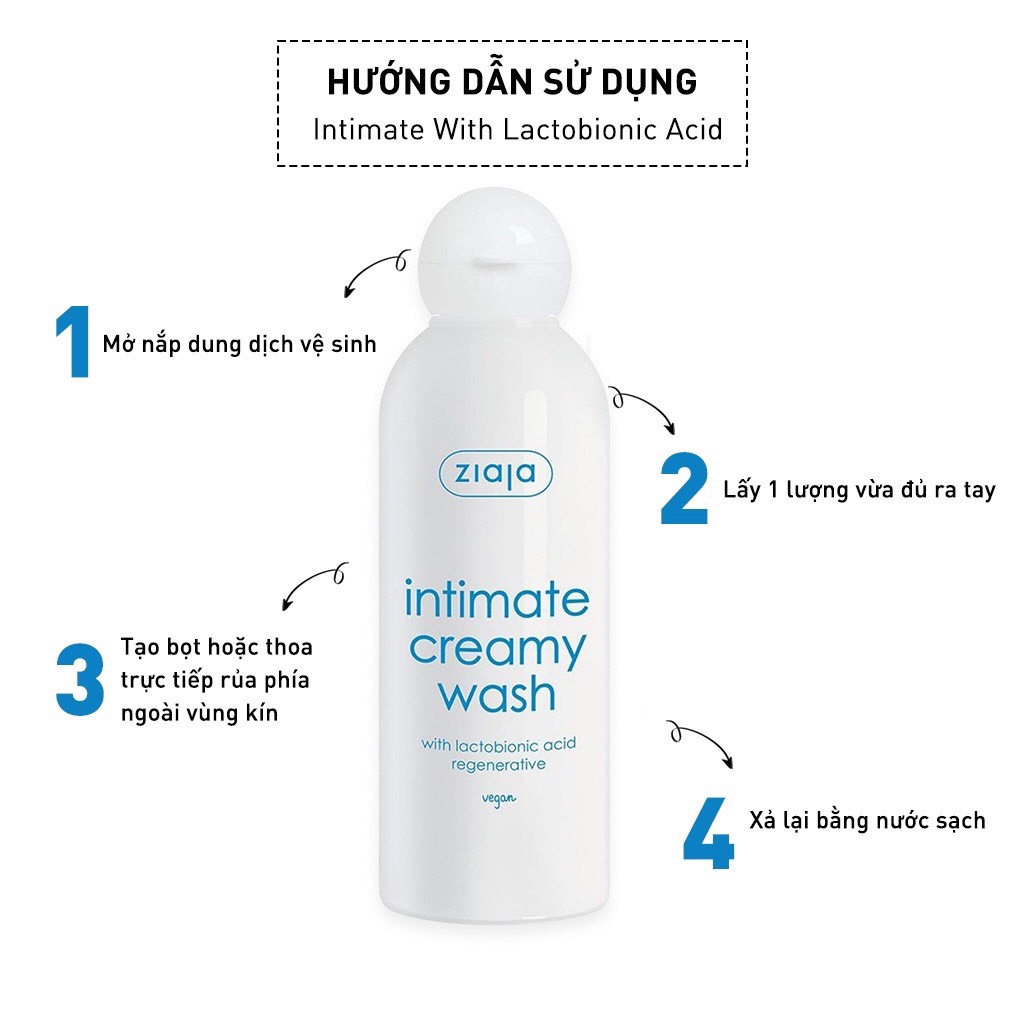 Dung Dịch Vệ Sinh Intimate Creamy Wash With Lactobionic Acid 200ml
