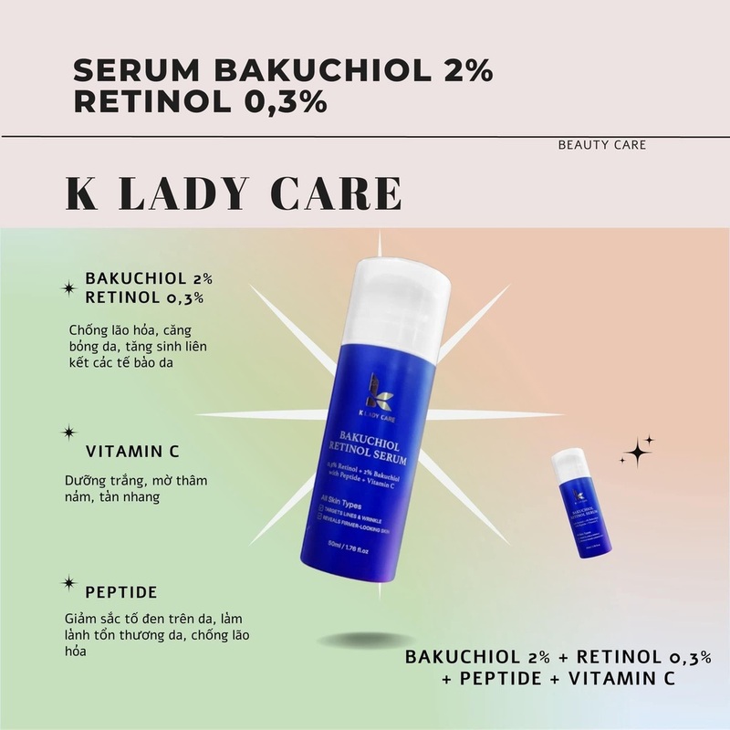 Serum K Lady Care Bakuchiol 2% Retinol 0.3% 50ml