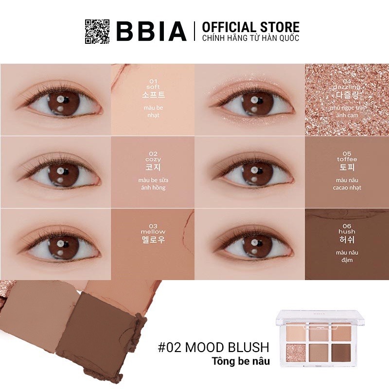 Phấn Mắt Bbia Ready To Wear Eye Palette 02 Mood Blush 5g 