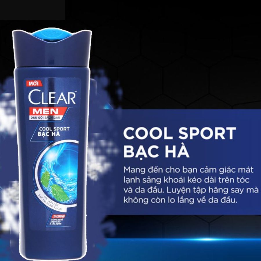 Dầu Gội CLEAR Men - Cool Sport Bạc Hà 340g