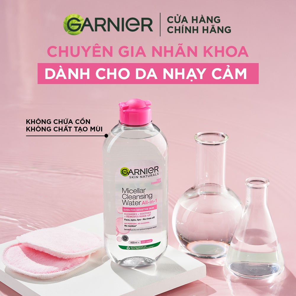 Nước Tẩy Trang Garnier Micellar Cleansing Water For Sensitive Skin Cho Da Nhạy Cảm 400ml