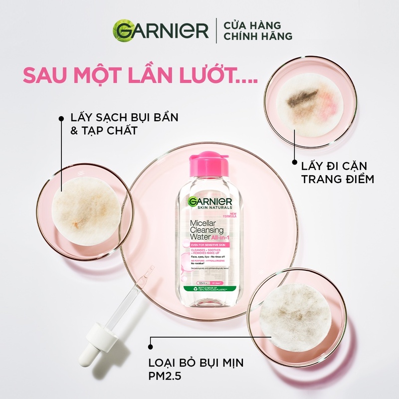 Nước Tẩy Trang Garnier Micellar Cleansing Water For Sensitive Skin Cho Da Nhạy Cảm 125ml