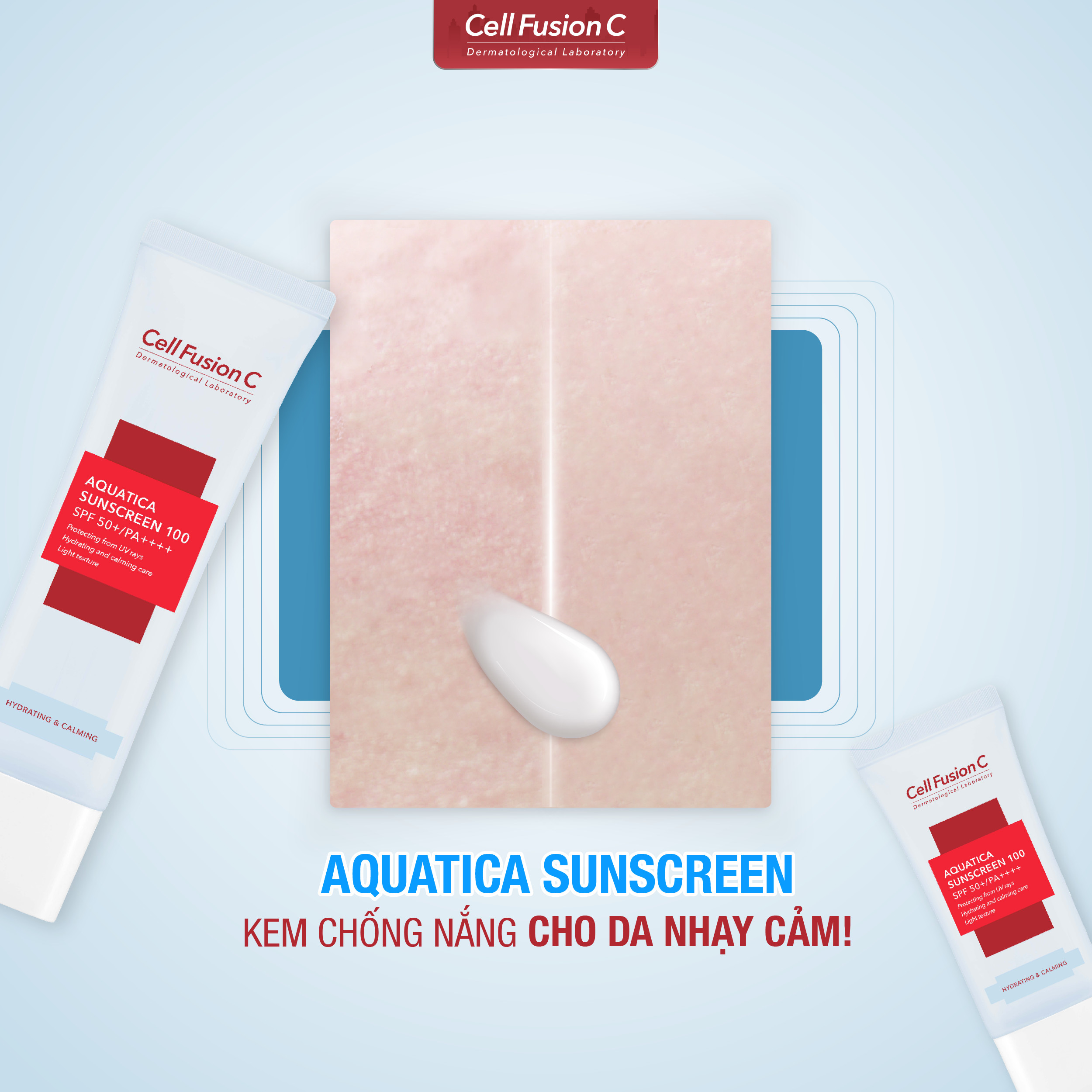 Kem Chống Nắng Cell Fusion C Aquatica Sunscreen 100 SPF50+PA++++ Cấp Ẩm Dịu Da 50ml