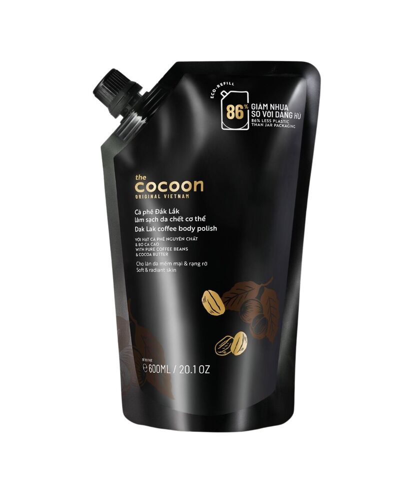 Tẩy Tế B&agrave;o Chết Body Cocoon Sạch Da Dạng T&uacute;i Refill 600ml (NEW)
