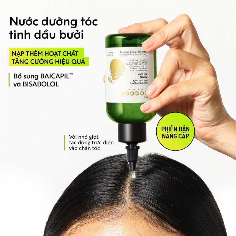 Nước Dưỡng Tóc Cocoon Pomelo Hair Tonic Tinh Dầu Bưởi 140ml (Phiên Bản Mới)